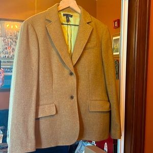 Vintage Lands End Wool Camel Blazer